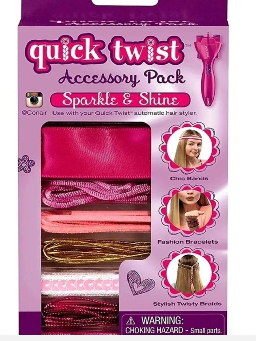 LOT OF 4 BOXES ConairQuick Twist Accessory Pack -Bold & Bright & Sparkle & Shine